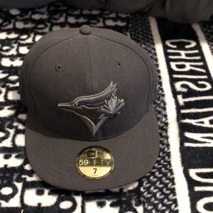 Dark Gray Blue Jays New Era Size 7